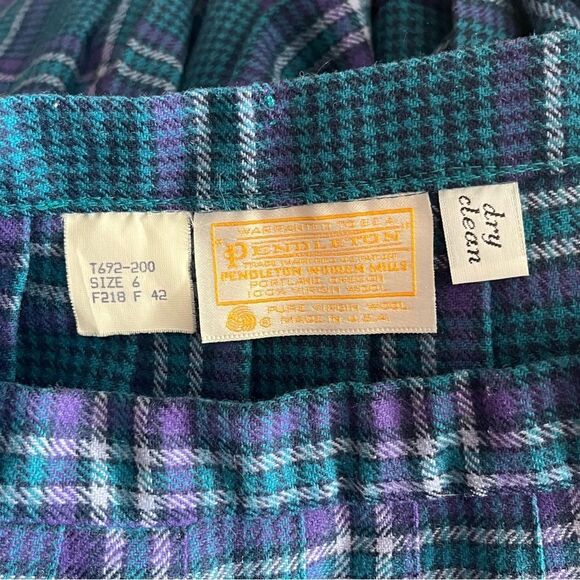 Pendleton Vintage Pleated Plaid Wool Skirt - Picture 3 of 4